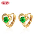 Hd Jewelry Zirconia Gold Plated Pendientes Formados Con Corazones De Aro Heart-Shaped Huggies Fashion Earrings Trend