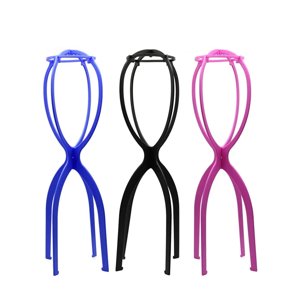 Wholesale Colorful Adjustable Wig Stand Plastic Heightened Large Size Wig Stand Holder