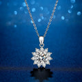 SC Popular Luxury S925 Sterling Silver Necklace Zircon 1CT Moissanite Pendant Necklace Diamond Sunflower Necklace for Women