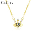 CZCITY E vil Eye Sterling Silver Designer Necklace Famous Brands Teemi Jewelry Wholesale