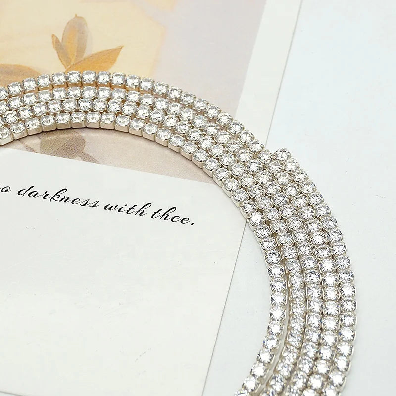 Factory Wholesale Hip Hop Tennis Semi-finish Silver Iced Out Cubic Chain for Jewelry Making