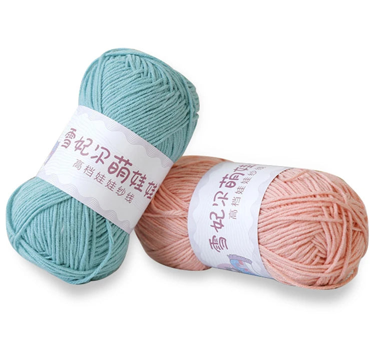 Hot Selling Soft 4 Ply Milk Cotton Yarn Dyed Pattern Anti-Bacteria Eco-Friendly Weaving & Knitting Yarn for Baby Hand Use