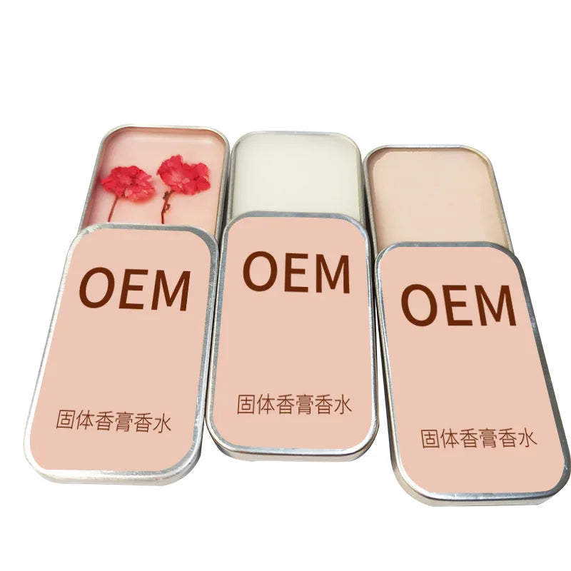 OEM Customized Dried Flower Solid Parfum Balm 10ml Long Lasting Portable Alcohol-Free Floral Scent for Women