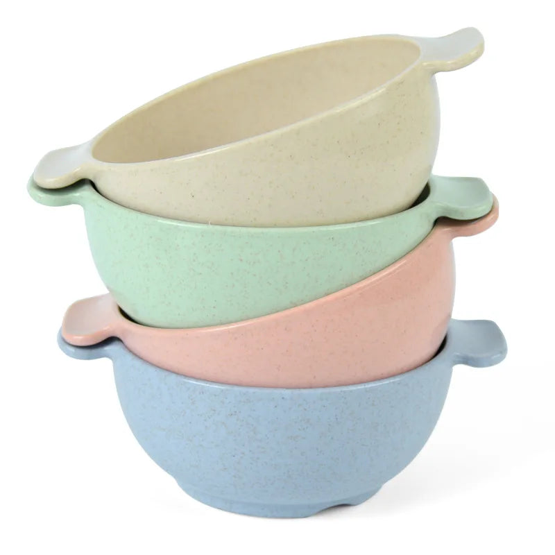 Stocked Biodegradable Wheat Straw Dinnerware Sets for Parties and Dinners-Includes Bowl Plate Cup (4-Piece)