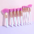 Premium Synthetic Larger Soft Pink Hair Makeup Brushes 10Pcs Makeup Brush Set Powder Foundation  Blush Eye Shadow Make up Brush