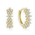 Wholesale Petal Design White 5A CZ Hoop Earrings 925 Sterling Silver 18k Gold Plated Jewellery Cubic Zirconia Earrings