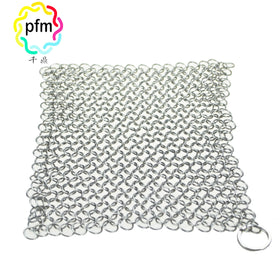 5/6/7/8 Inch Food Grade Stainless Steel 304 Chain Mail Scrubber / Cast Iron Skillet Cleaner