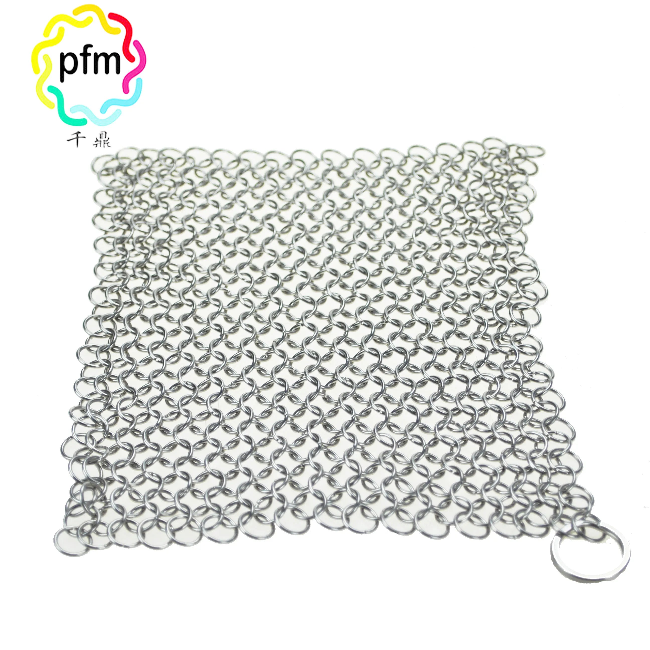 5/6/7/8 Inch Food Grade Stainless Steel 304 Chain Mail Scrubber / Cast Iron Skillet Cleaner