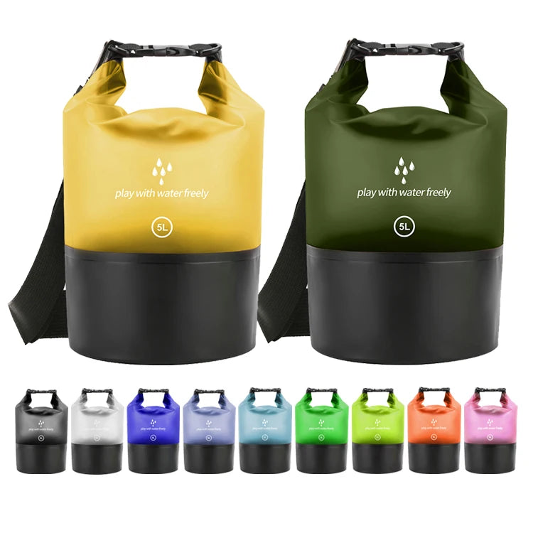 5L Clear Waterproof Dry Bag for Women Men Outdoor PVC Pack Swim Ocean Pack Floating Hiking Lightweight Diving Storage Backpack
