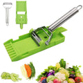 2 in 1 Stainless Steel Vegetable Fruit Grater Multifunctional Double Blade Julienne Peeler and Slicing Board Set