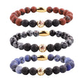New Fashion Dull Frost Gemstone Beads Baseball Charm Elastic Beads Natural Stone Soccer Ball Bracelet JBS11431