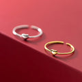 Real 925 Sterling Silver Minimalist Love Heart Opening Finger Ring Korean Romantic Wedding Jewelry Gift Parties Anniversaries
