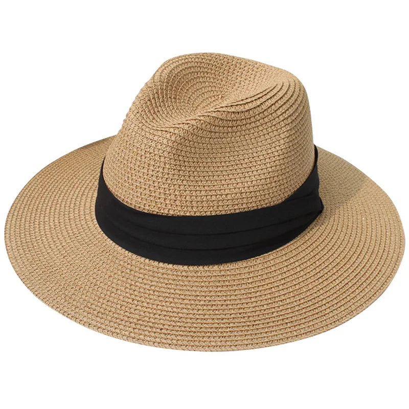QIANXUN High Quality Floppy Paper Sunshade Beach Hat Custom Wholesale Panama Straw Hats Summer Women