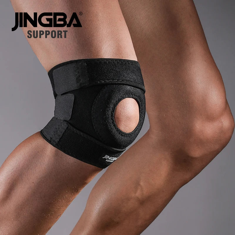 JINGBA Best-sell Factory Price OEM/ODM Adjustable Neoprene Knee Support Brace for Sports Basketball Running Leg Knee Pad