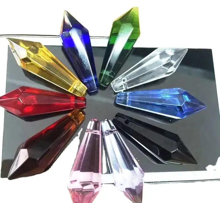 Customization 11x33mm Wholesale Acrylic Beads Crystal Chandelier Pendant Hanging Glass Lamp Prisms MegaBDM
