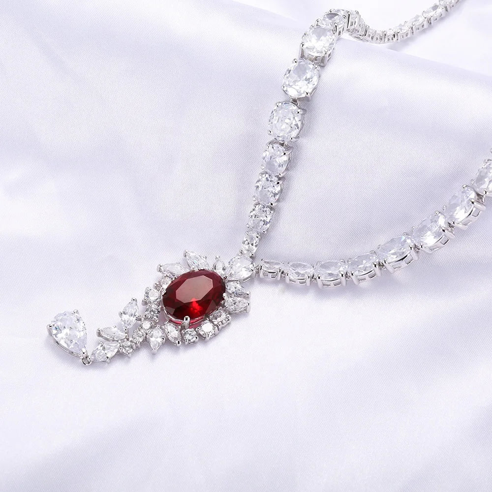 Collar Collana Fashion Trendy Drop Zircon Necklace Sterling Silver 925 Jewelry Bridal Wedding Party Classic