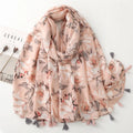Cartoon Dachshund Dog Pattern Fringe Viscose Scarf Poodle Print Soft Voile Shawls and Wraps Pashmina Muslim Hijab Sjaal 180*90Cm