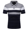 Men's Short Sleeved Polo T-shirt With Three Stripes on the Chest Fashionable Men's Lapel Polo Tops