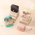 Custom Logo Mini Gift Storage Box Travel Jewelry Organizer PU Leather Small Jewelry Mini Ring Box