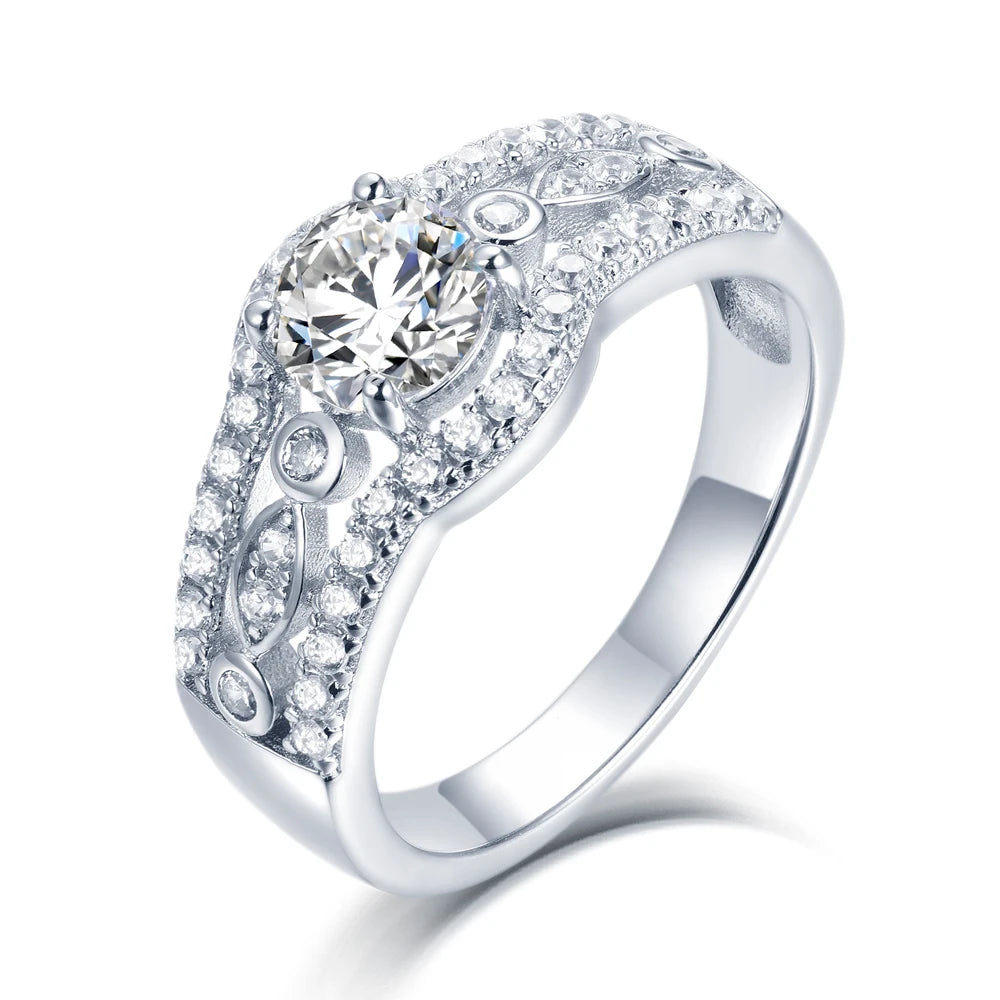 SunStar TL-445 925 Sterling Silver Wedding Engagement Party Ring with White CZ Stylish Jewelry for Fashionable Gifts Wholesale