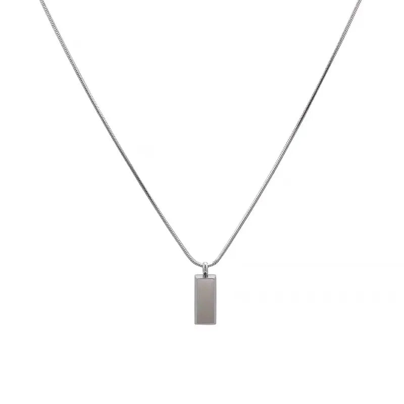 AA016161 Modern Design Minimalist Silver Bar Pendant Necklace Jewelry