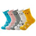 Fashion Women's 5-Pack Fun Socks Cute Cat Animals Funny Funky Novelty Cotton Socks Free Sizes 5-9