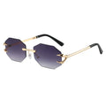 Rimless Polygon Sunglasses Retro Alloy Men Women's Sun Glasses Green Yellow Red Brown Blue Metal PC Eyeglasses Shades