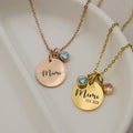 New Style Customization Necklace With Zircon Gold Round Stainless Steel Design Word Letter Message Necklace