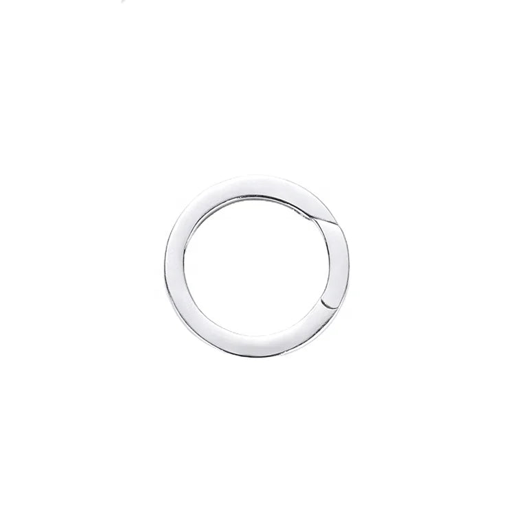 14k 18k Gold Plated Sterling Silver O Shaped Flat Round Clasp 14mm 16mm 18mm 20mm Circle Charm Holder Lock Enhancer for Necklace