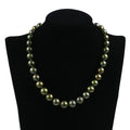 Zhuji Palladium Fashion Charms 10-13mm Green Edison Oval Cut Natural Freshwater Pearl Wedding Gift Necklace