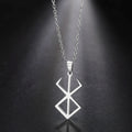 Hollow Out Stainless Steel Fury Rune Necklace Gold Color Fury Rune Charm Necklace Gifts Amulet for Men