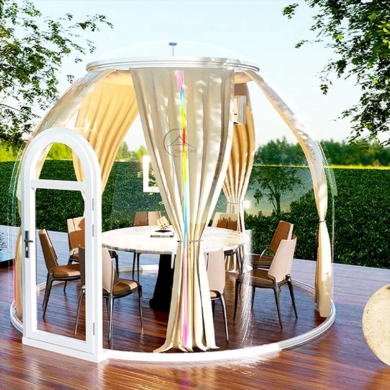 Outdoor Pc Tent Polycarbonate Roof Clear Dome Tent With an Extra-large Transparent Viewing Window for 20 People Small Event