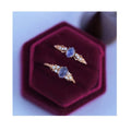 14k Gold Plated 925 Sterling Silver Fine Delicate Design Fashion Healing Crystal Gemstone Jewelry Natural Iolite Ring