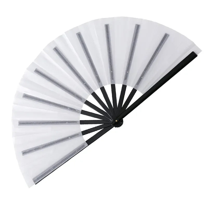 Wholesale Custom 13inch Bamboo Chinese Traditional Fans Hand Fold logo Foldable Plastic Large Sublimation Blank Hand Fan Wedding