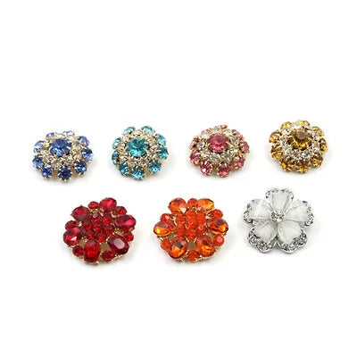 2023 New Fashion Fancy Flower Shinny Diamond Zinc Alloy Sewing Buttons