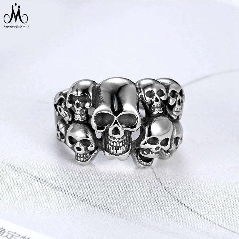 2022 Trendy Jewelry Stainless Steel Finger Ring for Men Bulk for Sale Men Ring Skull