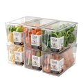 Clear Plastic Rectangle Fridge Freezer Container with Handle Injection Technics for Convenient Food Storage of Fruit Vegetables