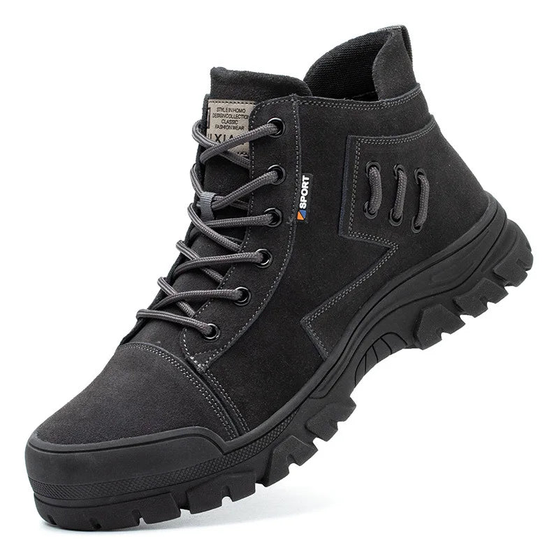 Leather Breathable Safety Shoes Anti Smashing and Anti Piercing Work Protective Shoes Lightweight Wear Resistant Work Shoes