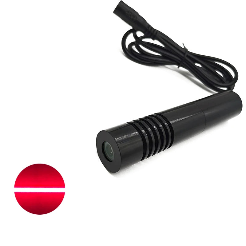 High Stability Clear and Bright D22mm 638nm 5V 200mW 110 Degrees Aluminum Red Line Industrial Grade Laser Module