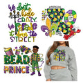 Custom Iron on Mardi Gras Patches Heat Transfer Custom Transfer Ready to Press Screen Print Heat Transfers for T Shirts