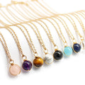 Natural Gemstone Aquamarine Healing Round Bead Wrap Pendant Charm Pendant Necklace for Women Jewelry