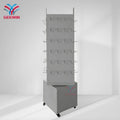 Metal Flooring Display Stands Rotate Store Boutique Display Shelves  Swivel Product Shopping Display Stands With Hooks