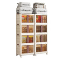 Plastic Stackable Kids Clothes Folding Double-door Storage Box With Wheels Foldable Wardrobe Organizer Storage Cabinet