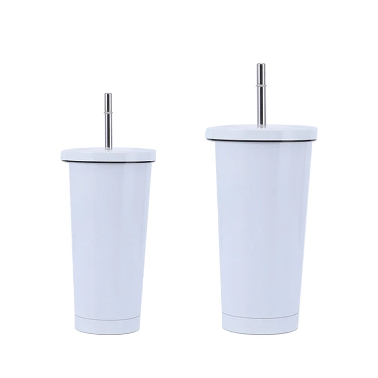 FX Factory Best Seller Custom Logo Printed 8/18 Double Wall Stainless Steel Coffee Mug Straw BPA Free 500ml Sport Cold Travel
