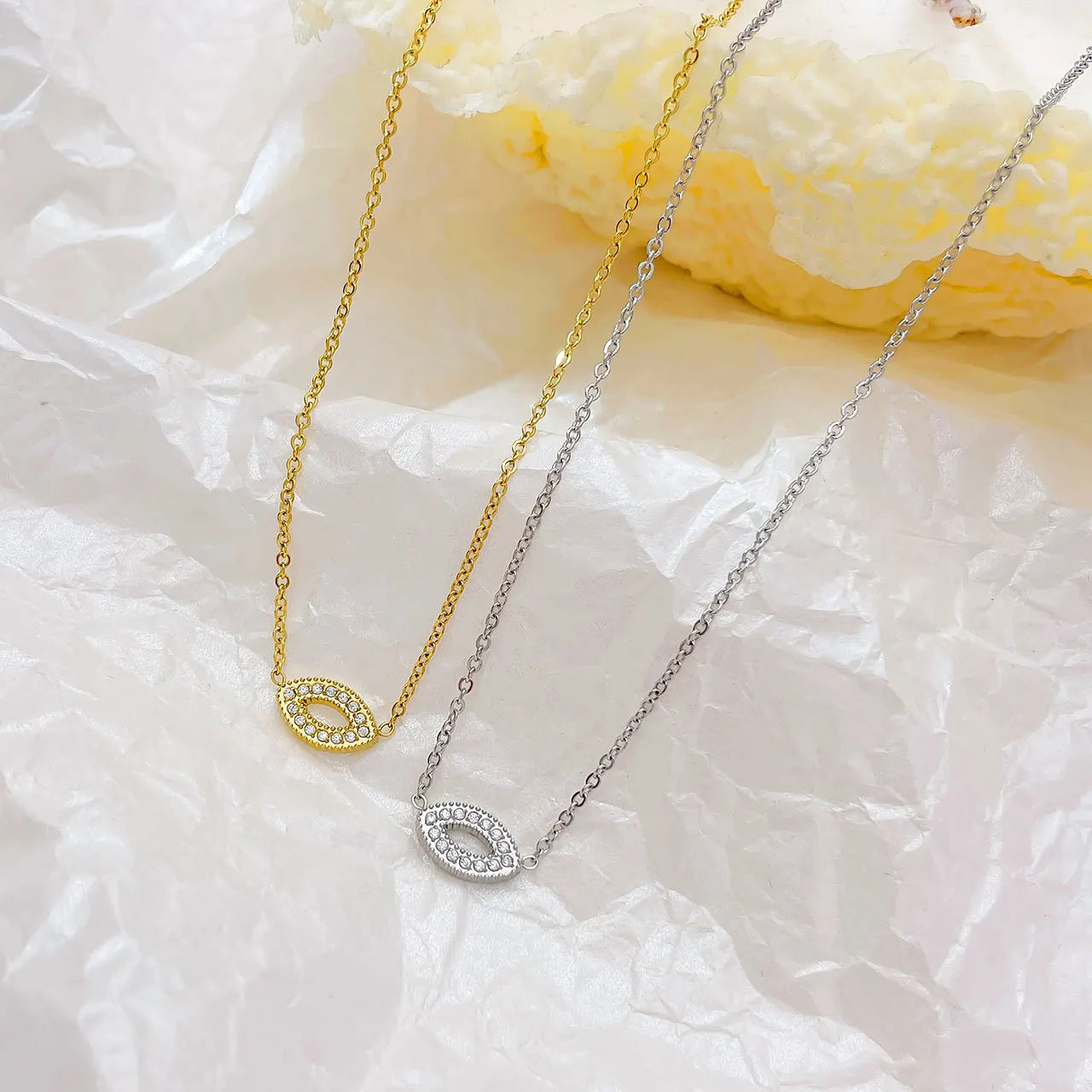 Turkey Stainless Steel Devil's Eye Necklace Fashion Gold Plated Zircon Pendant Clavicle Chain for Women Religious Jewelry