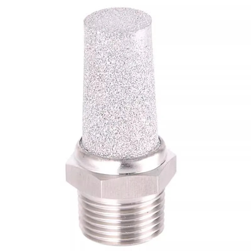 Exhaust Muffler NPT1/8 Male Thread Sintered Stainless Steel Breather Pneumatic Air Muffler