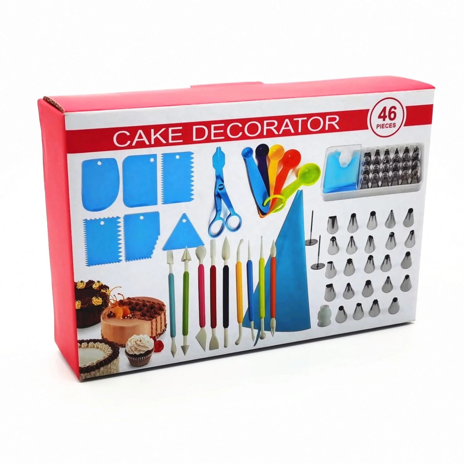 46PCS Cake Decorating Supplies Cake Tools Set Pastry Bag and Nozzles Kit Cake Decorations