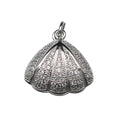 Sterling Silver Scallop Cage Pendants Charms for Necklace Jewelry Making