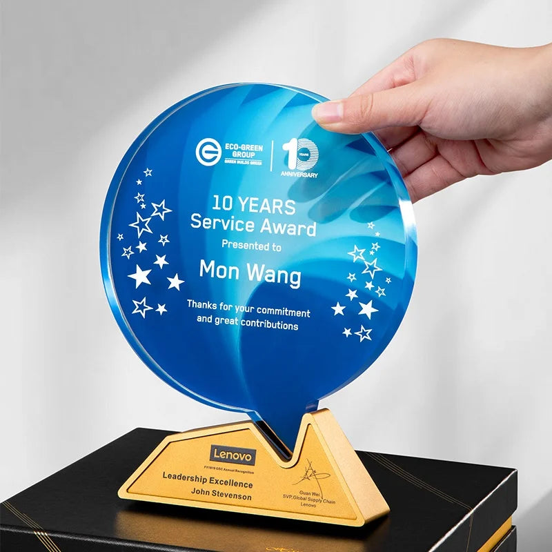 Customizable High-End Crystal Trophy Creative Metal Design for Annual Meeting Awards Outstanding Employee Team Competition