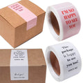 100 Sheets/roll pink Rectangular Sticker Gift Box Seal Sticker Packaging Decoration Label Sticker